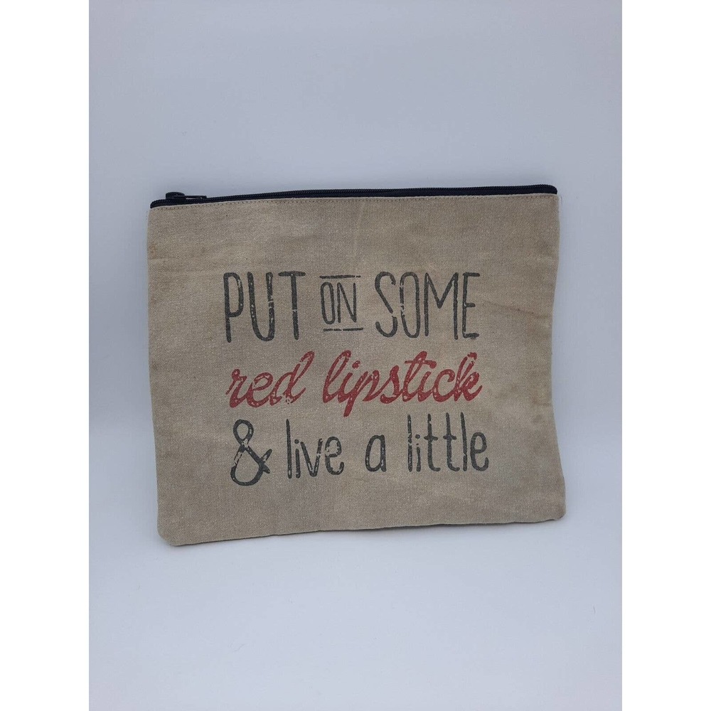 Backroads Textiles "Put On Some Red Lupstick & Live A Little" Accessories Bag...